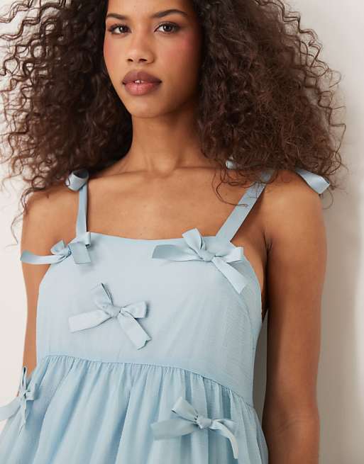 Sister Jane bow embellished midi dress in light blue | ASOS Sister Jane bow embellished midi dress in light blue | ASOS