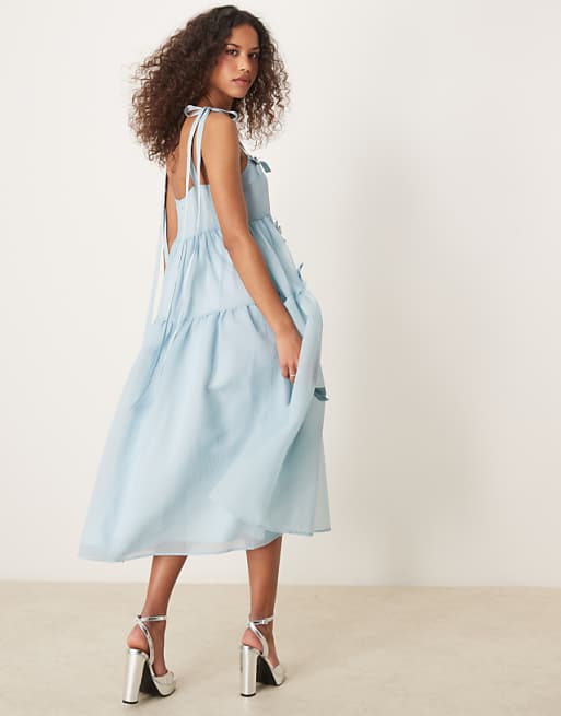 Sister Jane bow embellished midi dress in light blue | ASOS Sister Jane bow embellished midi dress in light blue | ASOS