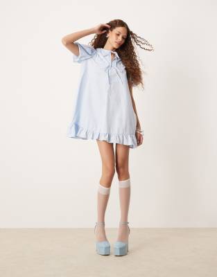 Sister Jane bow front mini dress in blue