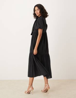 Heron Bow Midi Dress シスタージェーンBLACK Heron Bow Midi Dress – Sister Jane