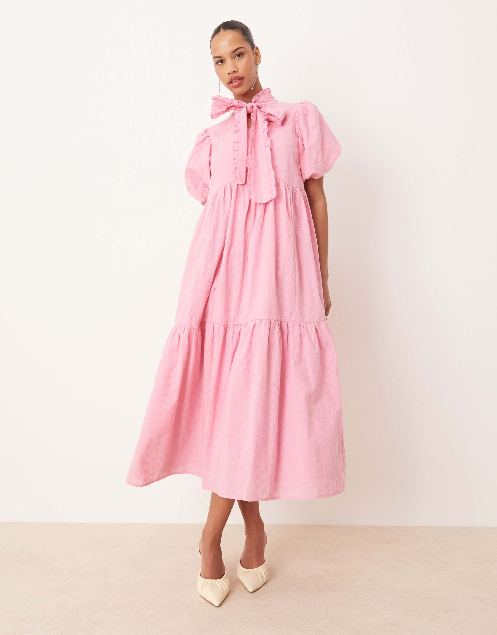 sister jane bow midi dress in raspberry pink