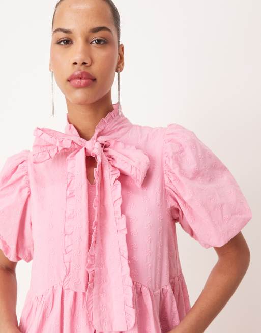 sister jane ピンク フリルブラウス M Sister Jane bow midi dress in raspberry pink | ASOS