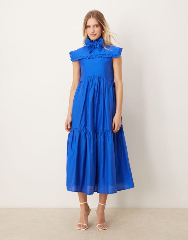 Sister Jane bow midi dress in royal blue | ASOS