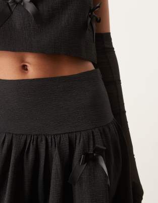 Sister Jane bow midi skirt in black - part of a set