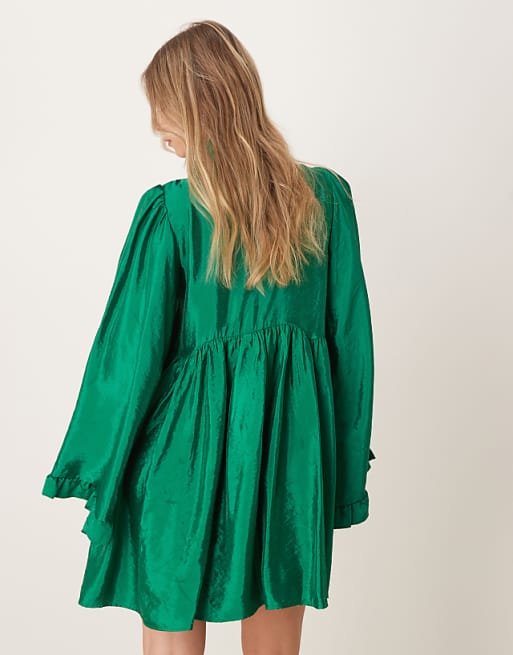 Sister Jane bow mini dress in forest green | ASOS Sister Jane bow mini dress in forest green | ASOS
