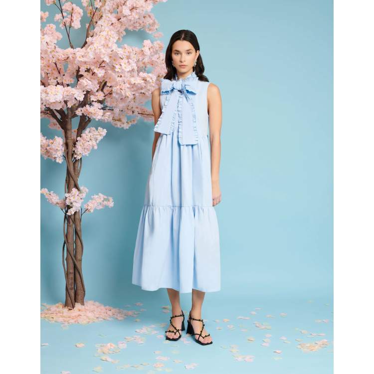 【Sister Jane】Birdie バーディー Bow リボン ミディ ドレス 青 Sister Jane bow midi dress in royal blue | ASOS