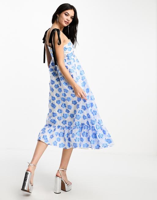 Floral jacquard hot sale midi dress