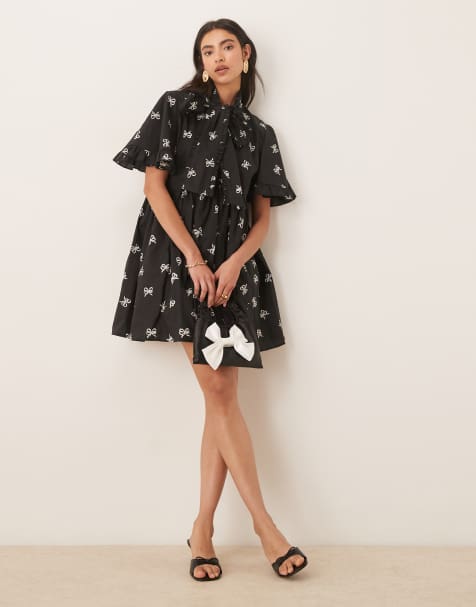 Sister Jane – Breeze – Minikleid in Schwarzweiß mit Schleife - view 1