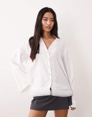 Sister Jane - Bridal - Bluse in Weiß mit Bindegürtel und Polka Dots, Kombiteil