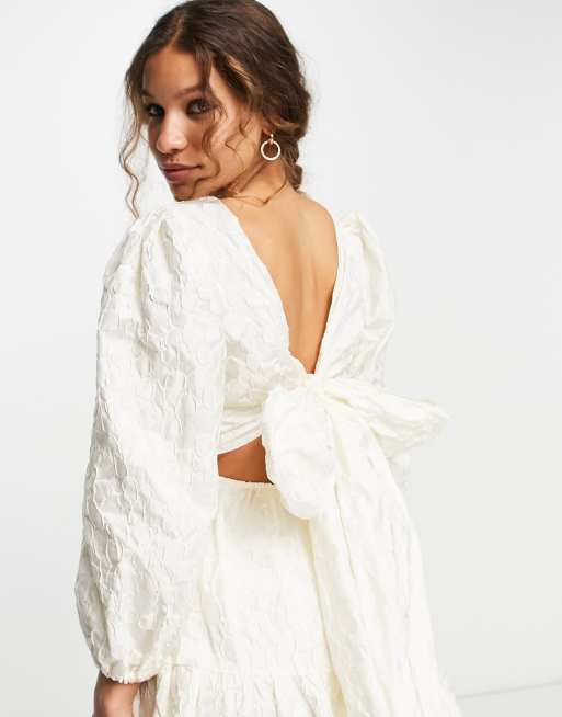 Sister Jane bridal maxi dress in floral jacquard with bow back ASOS