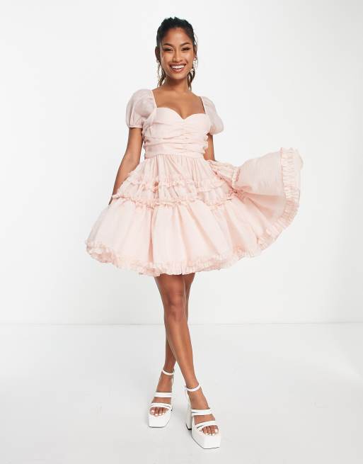 Sister Jane Bridesmaid Dream short sleeve organza puff mini