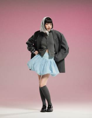 Shop Sister Jane Bubble Hem Mini Skirt In Blue