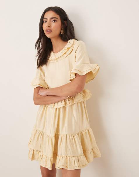 Sister Jane – Buttercup – Minikleid in Hellgelb mit Rüschen - view 1