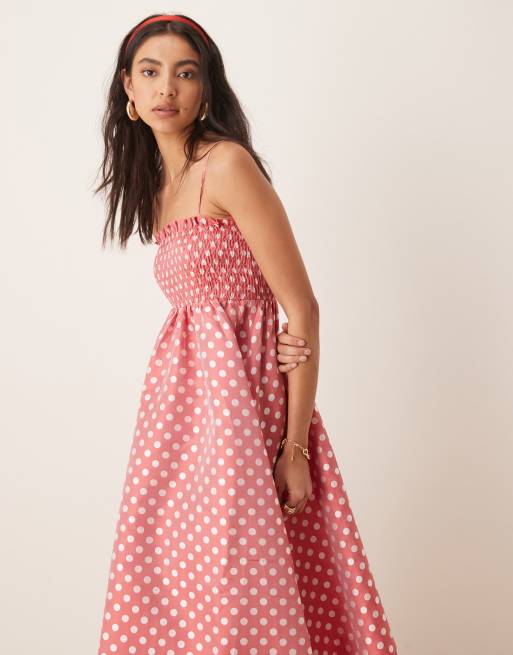 Sister Jane Campion jacquard midi dress in red | ASOS