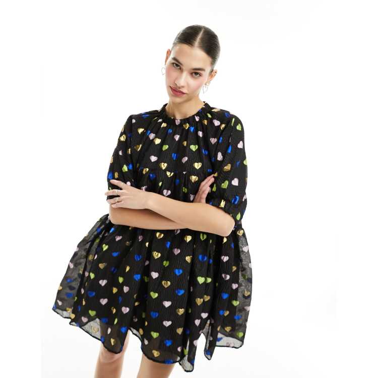 sister jane シスタージェーン canvas heart トップス Sister Jane Canvas Heart mini dress in metallic heart print