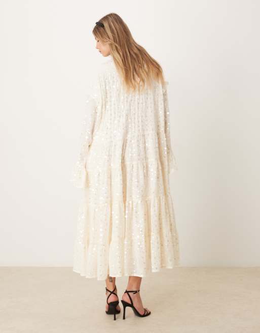 Sister Jane chiffon midi dress in cream