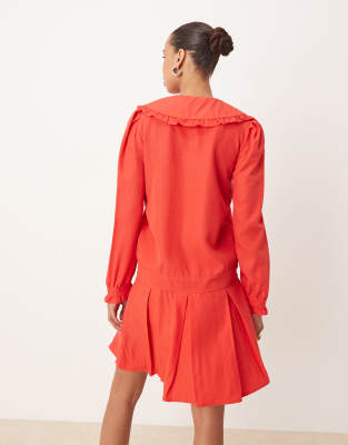 Sister Jane Collared Mini Dress In Red
