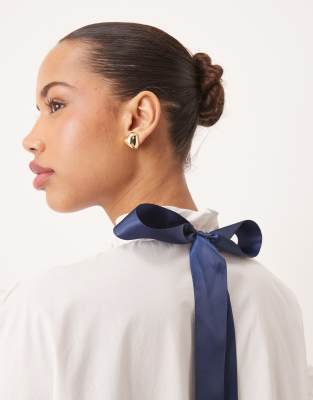 Sister Jane contrast bow mini dress in pearl white