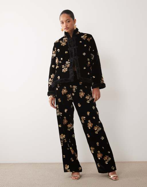 Sister Jane - Coordinato in velluto nero decorato, 1 di 3