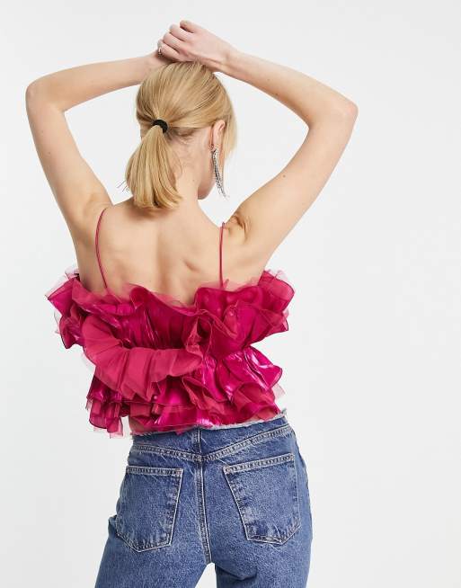 Fuchsia ruffle top hot sale