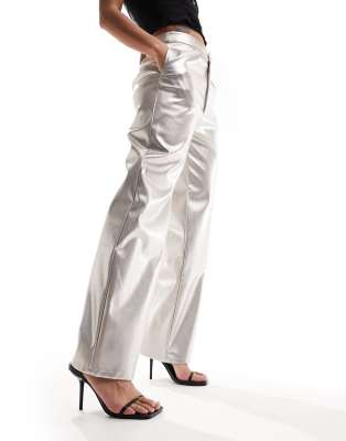 Sister Jane Deco Metallic Pants In Light Gold