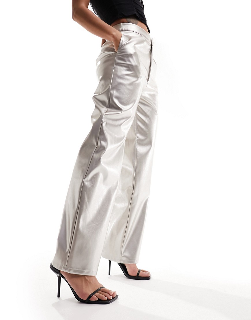 Sister Jane Deco metallic trousers in light gold