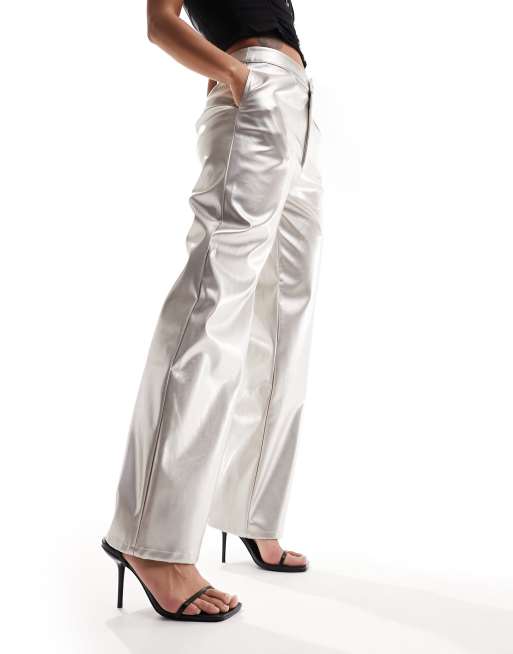 Sister Jane Deco metallic trousers in light gold | ASOS