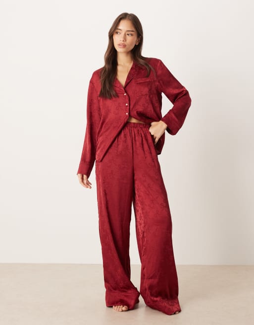 Sister Jane Dita bow pajama top, pants and eye mask set in red