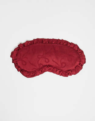Sister Jane Dita Satin Ruffle Trim Eye Mask Co-ord In Red