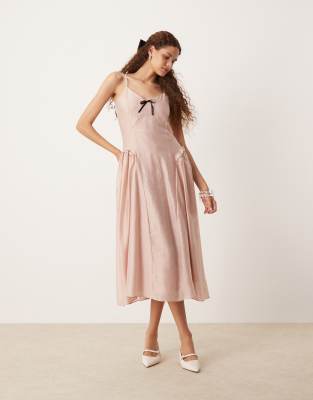 drop hem maxi dress in dusty pink