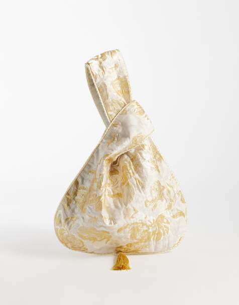 Sister Jane eksklusivt jacquard taske-sæt med snoet detalje i blødt guld - view 1