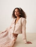 [sister jane] Sister Jane embellished tweed jacket in light pink M Soft Pink