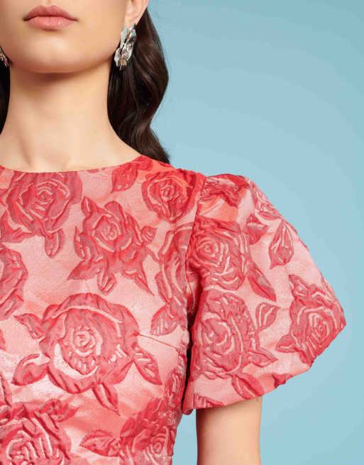 sachin and babi light blue dress Floral Embroidery Long Sleeve Tie Waist Dress  Lela Rose