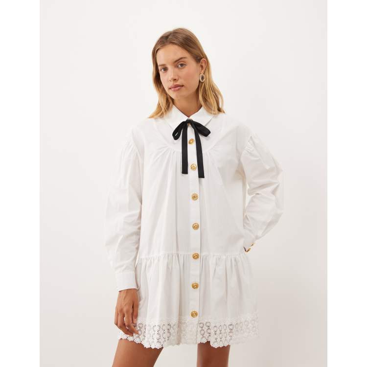 Sister Jane Endora collar detail long sleeve dropped waist mini