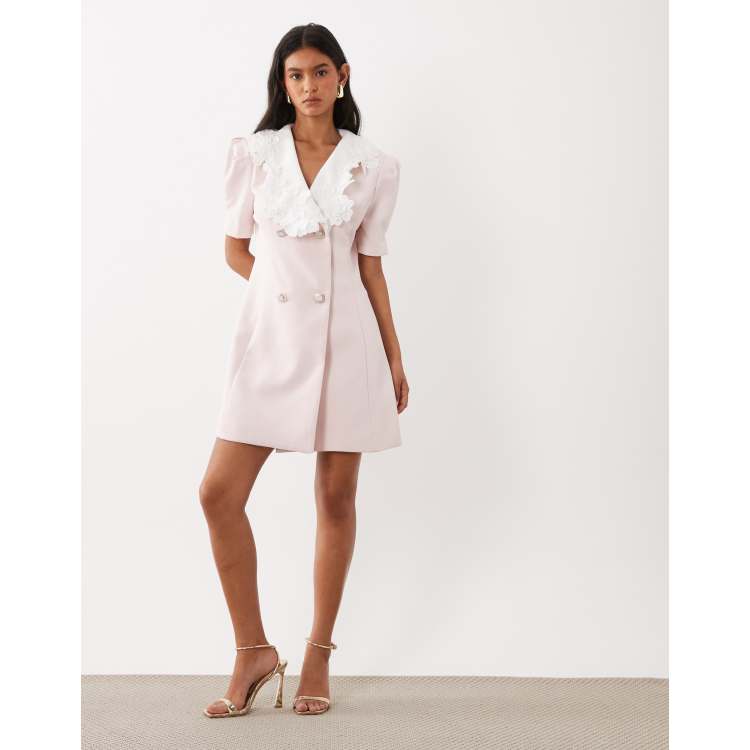 pink collared mini dress Just Pink Twill Collared Mini Dress  Shoptiques