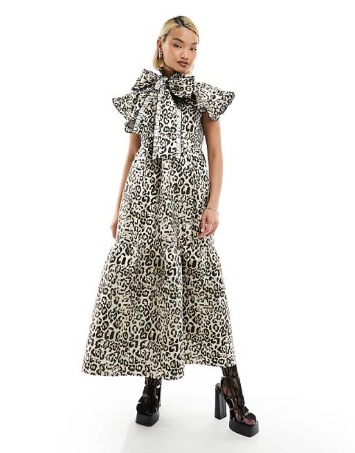 Leopard Tiered Midi Dress Leopard Tiered Midi Dress