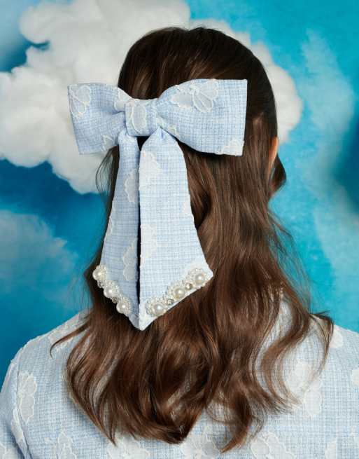 Sister Jane - Fermaglio per capelli blu con finiture in pizzo