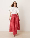 [sister jane] Sister Jane flower embellished maxi skirt in red XS Red