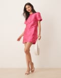 [sister jane] Sister Jane Foxglove jacquard mini dress in fuchsia-Pink S Fuchsia
