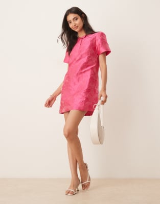Sister Jane - Foxglove - Jacquard-Minikleid in Fuchsia-Rosa