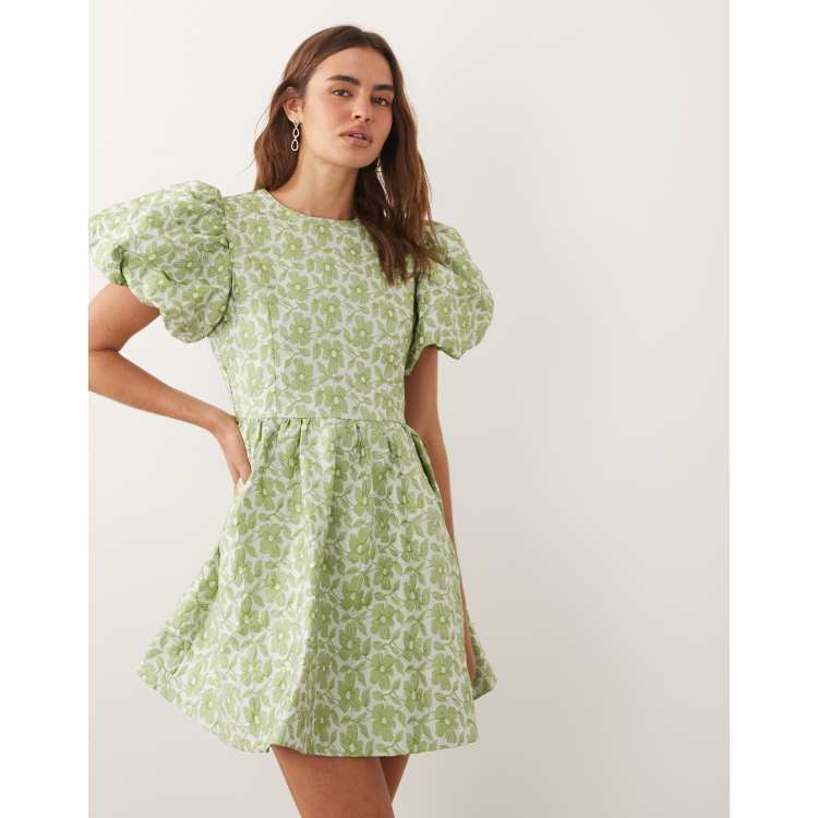 light green patterned dress Meagan Green Striped Short Dress | Women's Clothing