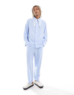 gingham pants in blue - part of a set