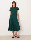 [sister jane] Sister Jane godet jacquard midi dress in emerald green S Emerald
