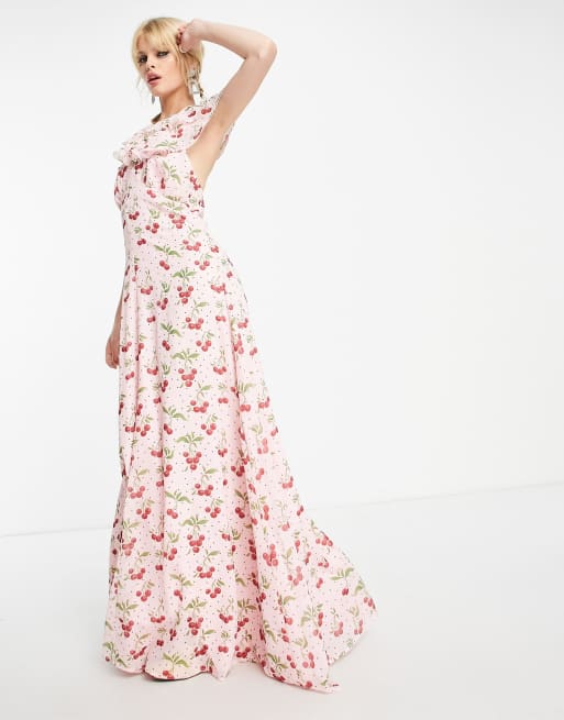 Sister Jane halterneck maxi dress in cherry print