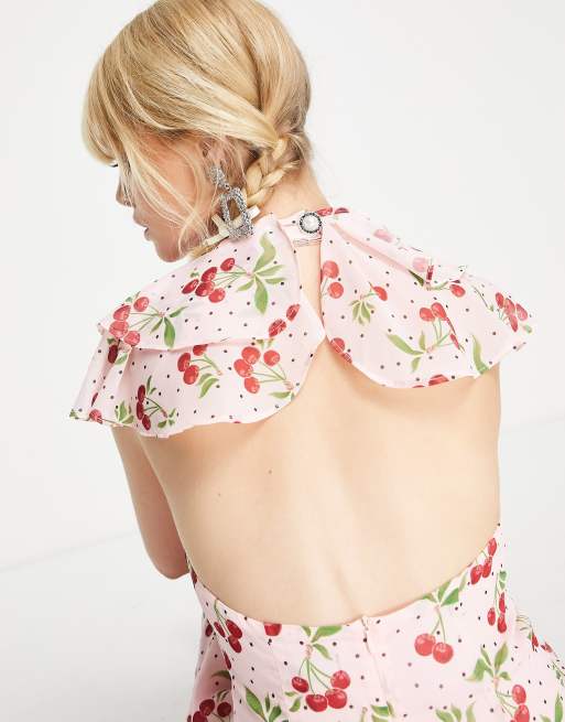 Sister Jane halterneck maxi dress in cherry print