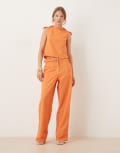 [sister jane] Sister Jane heart belt high waisted pants in orange XS Orange