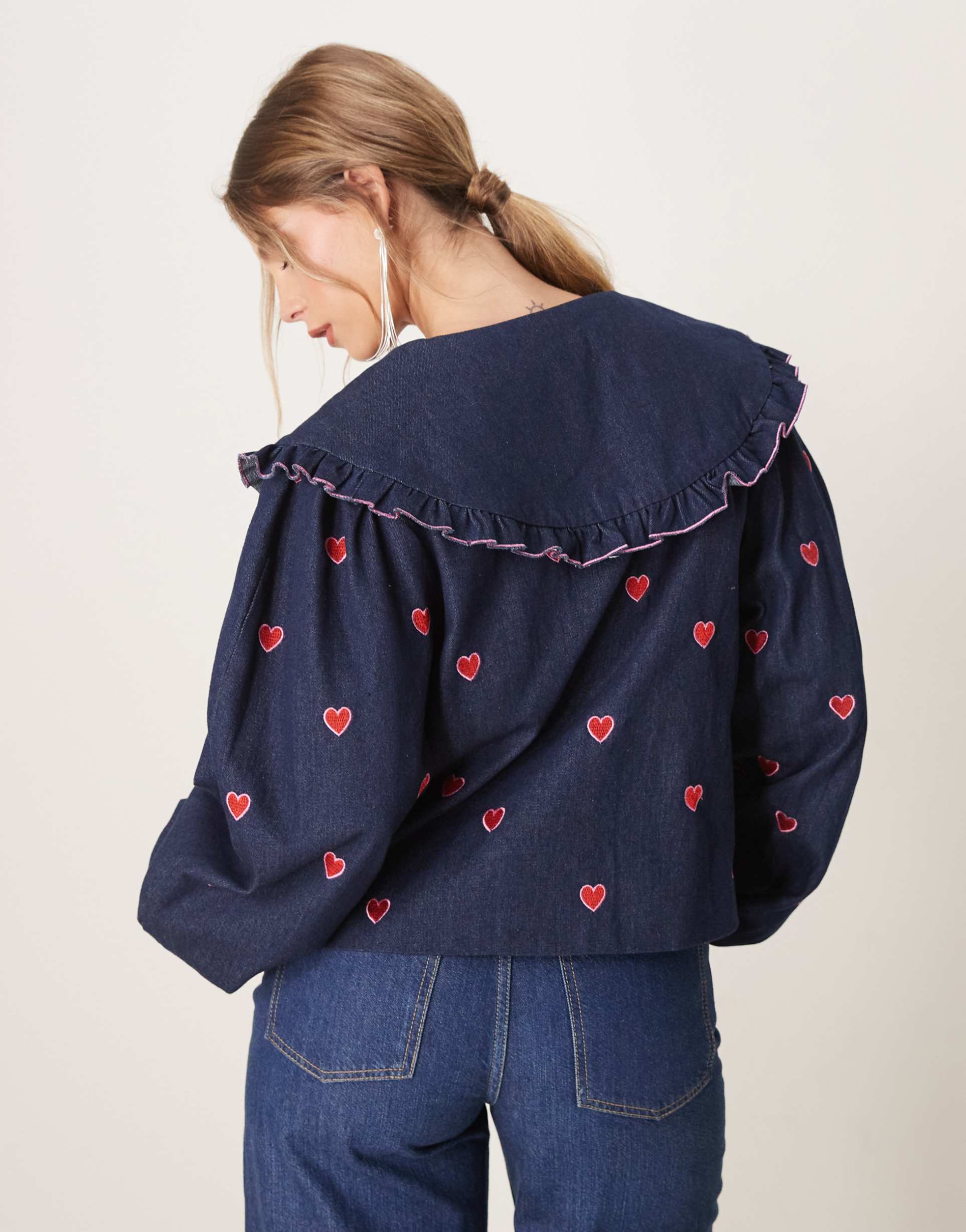 sister jane hearts denim jacket in blue