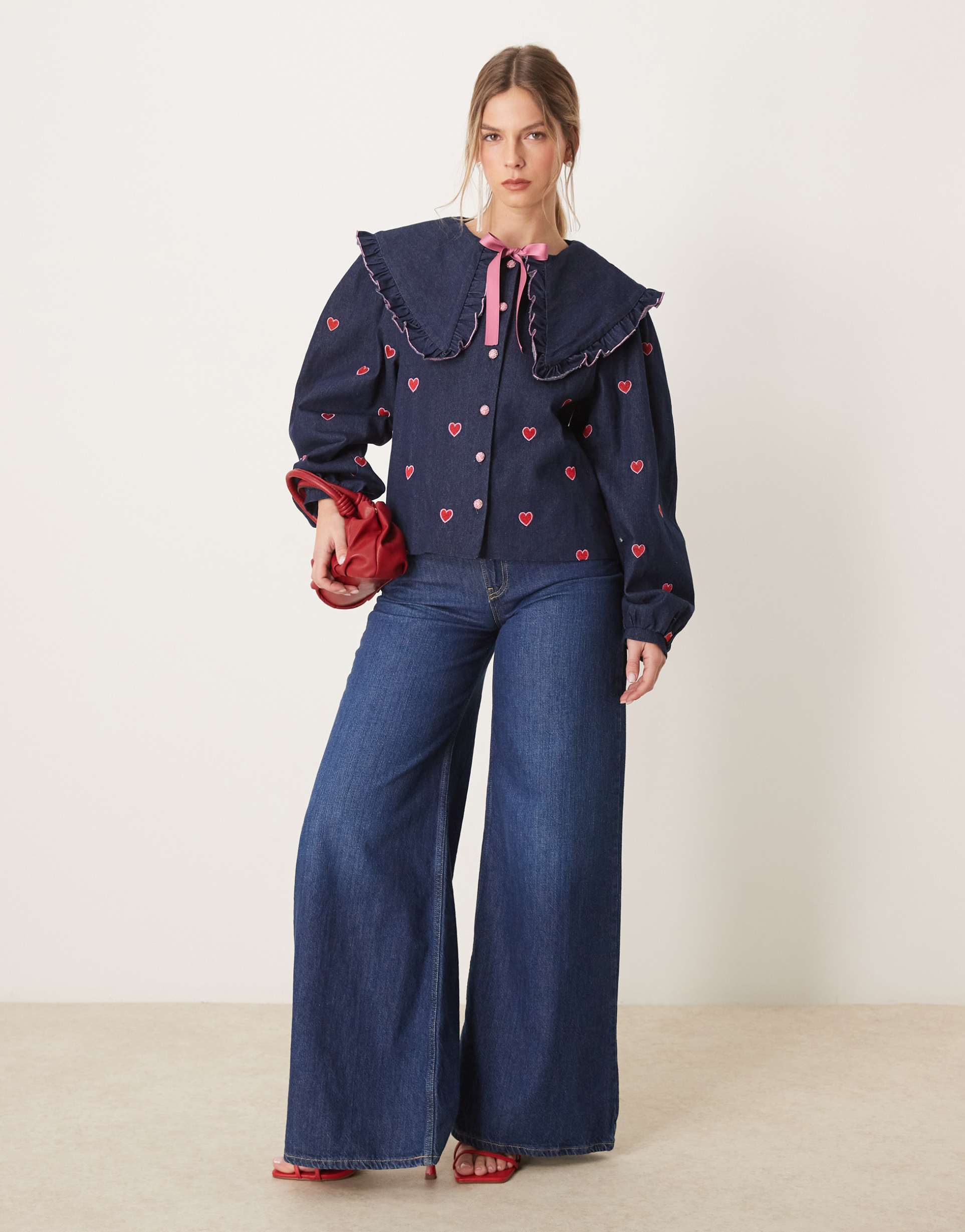 sister jane hearts denim jacket in blue