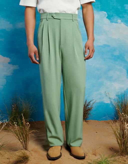 Sister Jane high waisted tailored pants in green