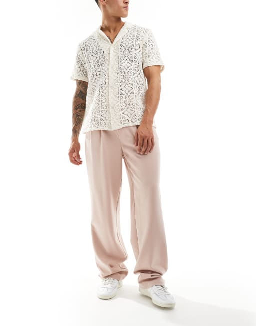 Sister Jane high waisted tailored pants in pink